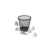 Trash Can And Papers PNG & PSD Images