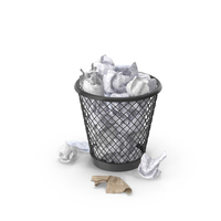 Trash Can And Papers PNG & PSD Images