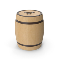 Wooden Number Barrel 4 PNG & PSD Images