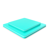 Turquoise Box Podium With White Light. PNG & PSD Images