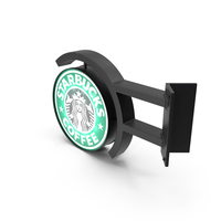 Corner Starbucks Signage Wall Mounted Light On PNG & PSD Images