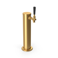 Draft Beer Tower Gold PNG & PSD Images