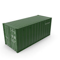 Intermodal Shipping Container 20-Foot-Long Green PNG & PSD Images