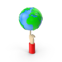 World Globe on A Finger Color PNG & PSD Images