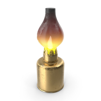 Golden Tin Oil Lamp PNG & PSD Images