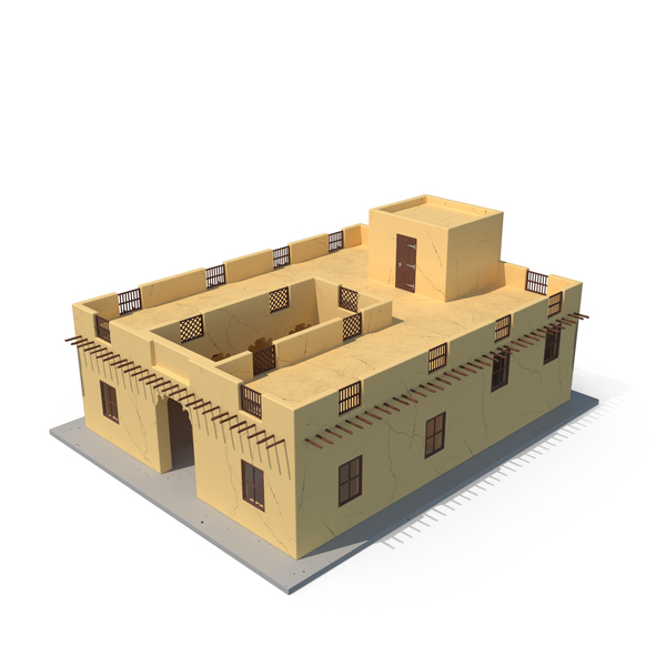 Cartoon Arab House with a Courtyard PNG & PSD Images