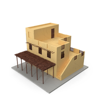 Cartoon Arabian Traditional House with Canopy PNG & PSD Images