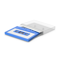 Blue Audio Cassette And Case PNG & PSD Images