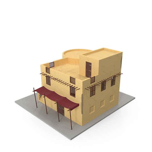 Cartoon Arab House with Circular Construction PNG & PSD Images