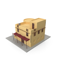Cartoon Arab House with Circular Construction PNG & PSD Images