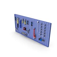 Wall Mounted Tool Storage Loaded With Items PNG & PSD Images
