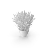 Monochrome Vase With Wheat PNG & PSD Images
