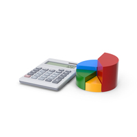 Calculator Beside Pie Graph PNG & PSD Images