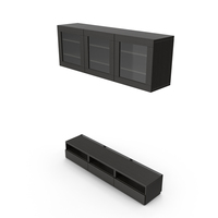 Ikea Besta Livingroom TV Panel With Media Storage PNG & PSD Images
