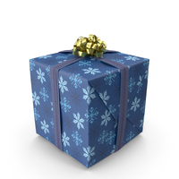 Festive Gift Box with Snowflake Pattern PNG & PSD Images