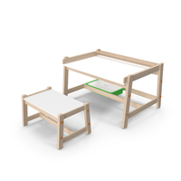 Ikea Flisat Children Bench and Desk PNG & PSD Images
