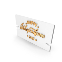 Happy Independence Day Board Gold And White PNG & PSD Images