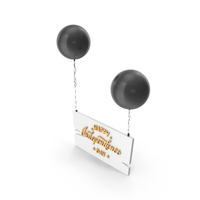 Black Happy Indepence Day Board Round Balloon PNG & PSD Images