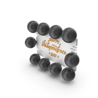 Happy Independence Day Round Balloon Black PNG & PSD Images