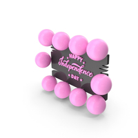Happy Independence Day Round Balloon Pink PNG & PSD Images