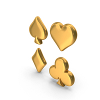 Playing Cards Symbols Icon Gold PNG & PSD Images