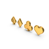 Playing Cards Symbols Gold PNG & PSD Images