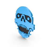 Zombie Skull Symbol Blue PNG & PSD Images