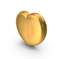 Heart Shape Icon Gold PNG & PSD Images