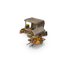 Medieval Trading Market Shop With Cart PNG & PSD Images