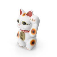 Japanese Maneki Neko Lucky Cat Figurine PNG & PSD Images