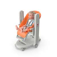 Toddler In Folding High Chair PNG & PSD Images