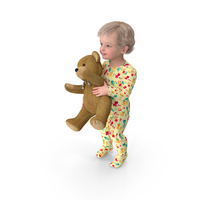 Toddler With Stuffed Teddy Bear PNG & PSD Images