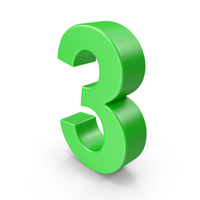 Green Number 3 PNG & PSD Images