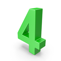 Green Number 4 PNG & PSD Images