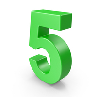 Green Number 5 PNG & PSD Images