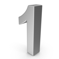 Silver Number 1 PNG & PSD Images
