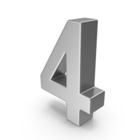 Silver Number 4 PNG & PSD Images