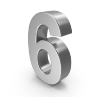 Silver Number 6 PNG & PSD Images