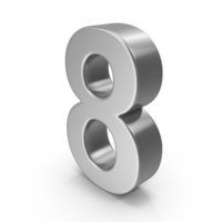 Silver Number 8 PNG & PSD Images
