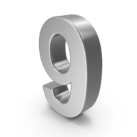 Silver Number 9 PNG & PSD Images