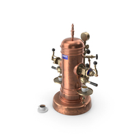 La Pavoni Vintage Copper Espresso Machine with Coffee PNG & PSD Images