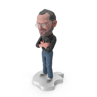 Steve Jobs Doll Standing Pose PNG & PSD Images