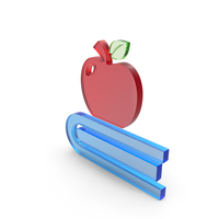Apple On book Glass PNG & PSD Images