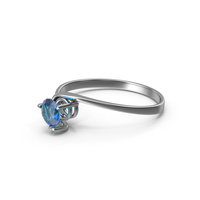 Solitaire Chrome Sapphire Side PNG & PSD Images