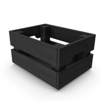 Black Small Wood Crate PNG & PSD Images