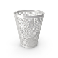White Wire Mesh Round Trash Can PNG & PSD Images