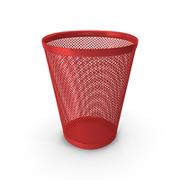 Red Wire Mesh Round Trash Can PNG & PSD Images