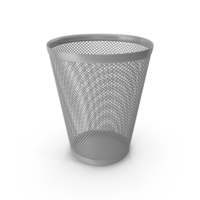 Grey Wire Mesh Round Trash Can PNG & PSD Images