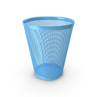 Blue Wire Mesh Round Trash Can PNG & PSD Images