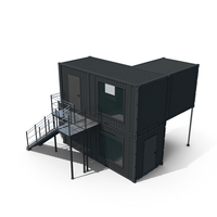 Double Storey Black Container Building PNG & PSD Images